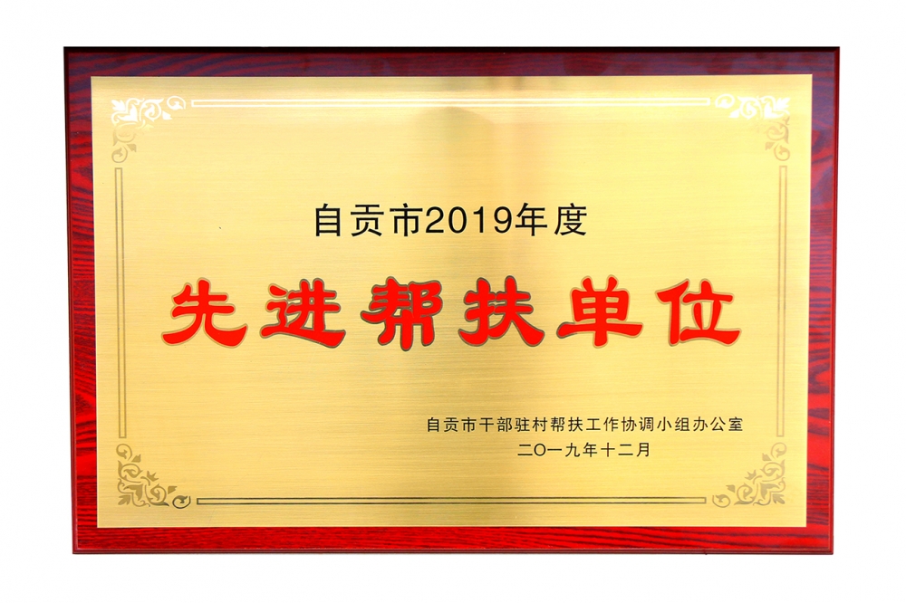 公司榮獲自貢市2019年度“先進幫扶單位”稱號